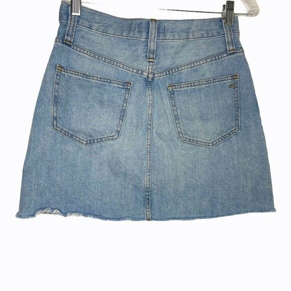 Madewell Rigid Denim‎ A-Line Mini Skirt Size 26 Light Blue - Picture 3 of 10